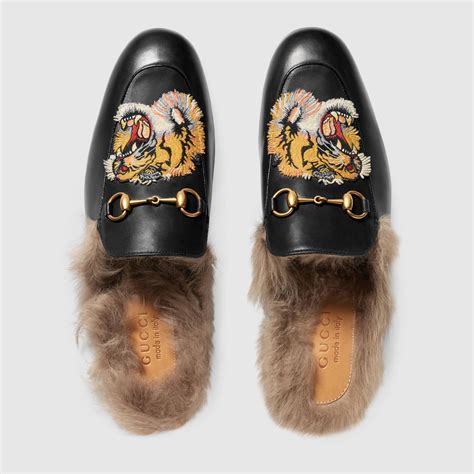 gucci leather slipper tiger|Gucci leather slippers women's.